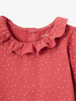 Pack Of 2 Bodysuits For Babies, Peter Pan Collar, Long Sleeves - Dark Pink/print -PETIT BATEAU Sales Store pack of 2 bodysuits for babies peter pan collar long sleeves 4