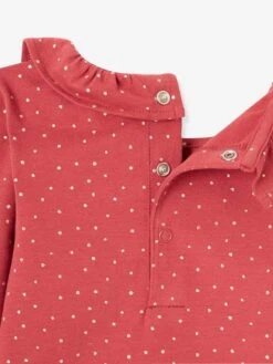 Pack Of 2 Bodysuits For Babies, Peter Pan Collar, Long Sleeves - Dark Pink/print -PETIT BATEAU Sales Store pack of 2 bodysuits for babies peter pan collar long sleeves 5