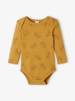 Pack Of 2 Bodysuits, The Lion King By Disney®, For Babies - Yellow Dark Solid With Design -PETIT BATEAU Sales Store pack of 2 bodysuits the lion king by disney for babies 2