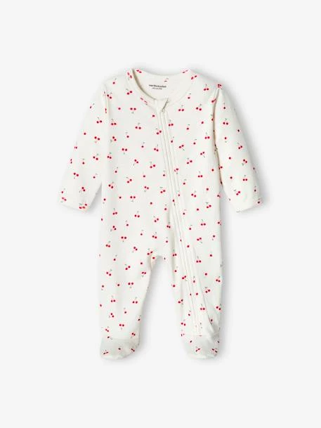 Pack Of 2 Cherry Sleepsuits In Interlock Fabric For Baby Girls - Pale Pink 5 Pack Of 2 Cherry Sleepsuits In Interlock Fabric For Baby Girls - Pale Pink - Image 3