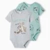 Pack Of 2 Chip 'n' Dale Bodysuits For Baby Boys By Disney® - Sage Green -PETIT BATEAU Sales Store pack of 2 chip n dale bodysuits for baby boys by disney