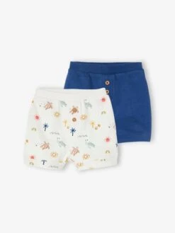 Pack Of 2 Fleece Shorts, For Babies - Royal Blue -PETIT BATEAU Sales Store pack of 2 fleece shorts for babies 15