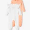 Pack Of 2 Flower Sleepsuits In Jersey Knit For Baby Girls - Peach 1 Pack Of 2 Flower Sleepsuits In Jersey Knit For Baby Girls - Peach -PETIT BATEAU Sales Store pack of 2 flower sleepsuits in jersey knit for baby girls