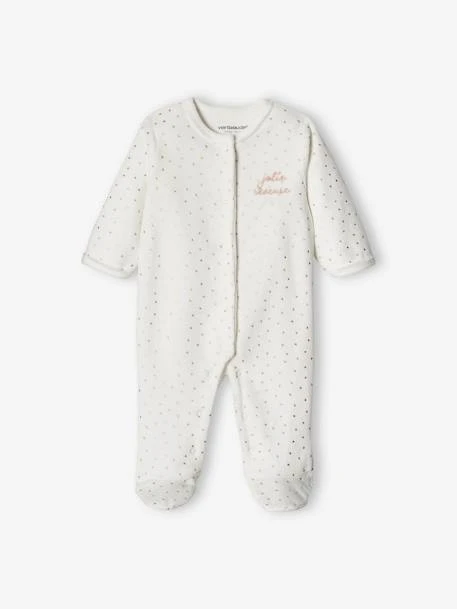 Pack Of 2 Heart Sleepsuits In Velour For Baby Girls - Pale Pink 4 Pack Of 2 Heart Sleepsuits In Velour For Baby Girls - Pale Pink - Image 2