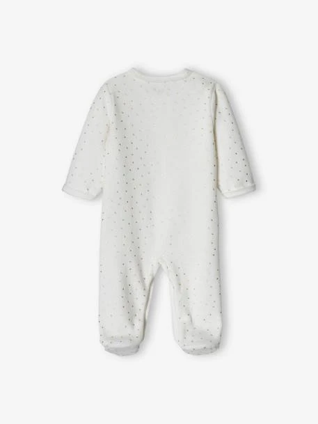 Pack Of 2 Heart Sleepsuits In Velour For Baby Girls - Pale Pink 6 Pack Of 2 Heart Sleepsuits In Velour For Baby Girls - Pale Pink - Image 4