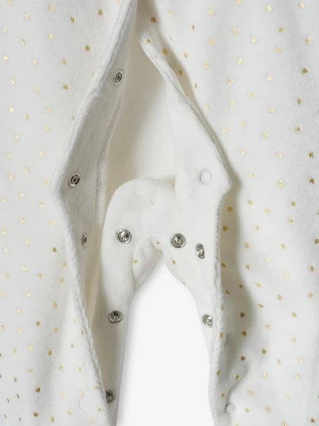 Pack Of 2 Heart Sleepsuits In Velour For Baby Girls - Pale Pink 8 Pack Of 2 Heart Sleepsuits In Velour For Baby Girls - Pale Pink - Image 6