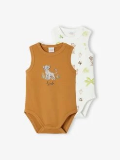 Pack Of 2 Lion King Bodysuits By Disney®, For Babies - Caramel