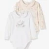 Pack Of 2 Long Sleeve Bodysuits For Baby Girls, Disney Bambi® - Light Pink -PETIT BATEAU Sales Store pack of 2 long sleeve bodysuits for baby girls disney bambi