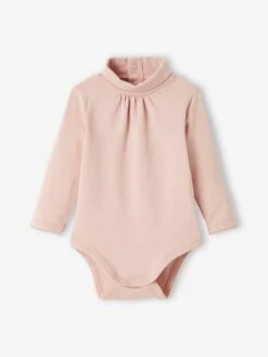 Pack Of 2 Long Sleeve Bodysuits With High Neck, For Babies - Pink Medium 2 Color/multicol -PETIT BATEAU Sales Store pack of 2 long sleeve bodysuits with high neck for babies 2