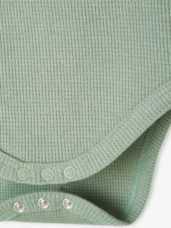 Pack Of 2 Long Sleeve Honeycomb Bodysuits For Babies - Green Medium 2 Color/multicolr -PETIT BATEAU Sales Store pack of 2 long sleeve honeycomb bodysuits for babies 5