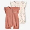 Pack Of 2 Lovely Jumpsuits For Babies - Blush -PETIT BATEAU Sales Store pack of 2 lovely jumpsuits for babies