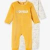 Pack Of 2 «Lovely» Sleepsuits In Velour, For Babies - White 1 Pack Of 2 «Lovely» Sleepsuits In Velour, For Babies - White -PETIT BATEAU Sales Store pack of 2 lovely sleepsuits in velour for babies