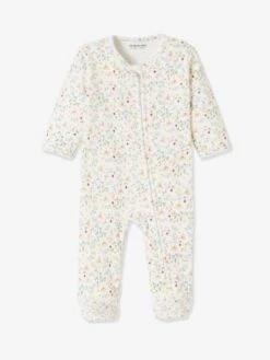Pack Of 2 «Lovely» Sleepsuits In Velour, For Babies - White -PETIT BATEAU Sales Store pack of 2 lovely sleepsuits in velour for babies 2