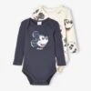 Pack Of 2 Mickey Mouse Bodysuits For Baby Boys By Disney® - Grey Dark Solid With Design 2 Pack Of 2 Mickey Mouse Bodysuits For Baby Boys By Disney® - Grey Dark Solid With Design -PETIT BATEAU Sales Store pack of 2 mickey mouse bodysuits for baby boys by disney