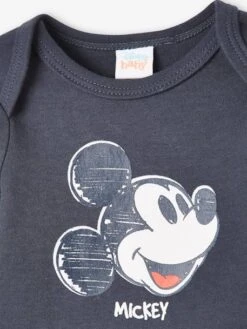 Pack Of 2 Mickey Mouse Bodysuits For Baby Boys By Disney® - Grey Dark Solid With Design -PETIT BATEAU Sales Store pack of 2 mickey mouse bodysuits for baby boys by disney 4