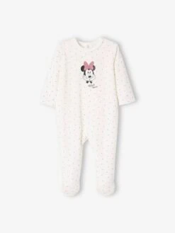 Pack Of 2 Minnie Mouse Sleepsuits For Girls, By Disney® - Purple Dark Solid With Design -PETIT BATEAU Sales Store pack of 2 minnie mouse sleepsuits for girls by disney 2