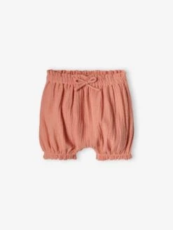 Pack Of 2 Pairs Of Bloomer Shorts In Cotton Gauze For Babies - Coral -PETIT BATEAU Sales Store pack of 2 pairs of bloomer shorts in cotton gauze for babies 18