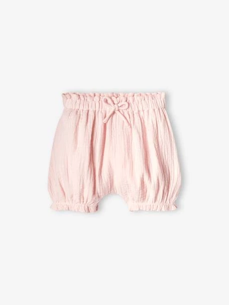 Pack Of 2 Pairs Of Bloomer Shorts In Cotton Gauze For Babies - White 5 Pack Of 2 Pairs Of Bloomer Shorts In Cotton Gauze For Babies - White - Image 3