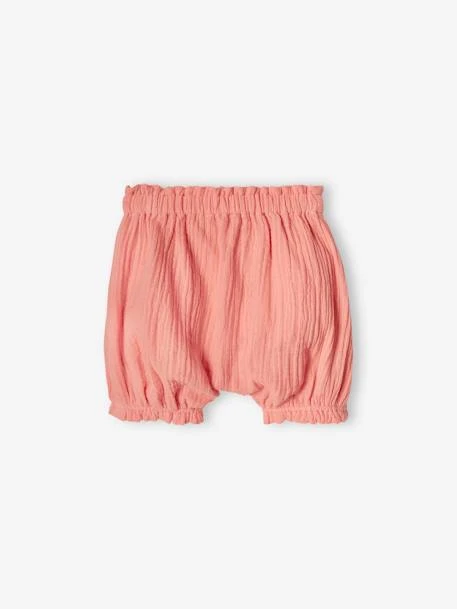 Pack Of 2 Pairs Of Bloomer Shorts In Cotton Gauze For Babies - White 6 Pack Of 2 Pairs Of Bloomer Shorts In Cotton Gauze For Babies - White - Image 4