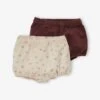 Pack Of 2 Pairs Of Corduroy Bloomer Shorts For Baby Girls - Red Dark 2 Color/multicolor -PETIT BATEAU Sales Store pack of 2 pairs of corduroy bloomer shorts for baby girls