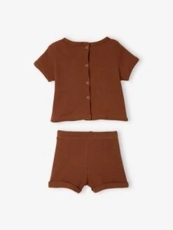 Pack Of 2 Short Pyjamas For Baby Boys - Brown Medium 2 Color/multicol -PETIT BATEAU Sales Store pack of 2 short pyjamas for baby boys 1