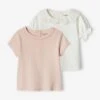 Pack Of 2 Short Sleeve Tops For Babies - Rosy 1 Pack Of 2 Short Sleeve Tops For Babies - Rosy -PETIT BATEAU Sales Store pack of 2 short sleeve tops for babies