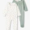 Pack Of 2 Sleepsuits In Interlock Fabric, Collar In Cotton Gauze, For Baby Girls - Sage Green 2 Pack Of 2 Sleepsuits In Interlock Fabric, Collar In Cotton Gauze, For Baby Girls - Sage Green -PETIT BATEAU Sales Store pack of 2 sleepsuits in interlock fabric collar in cotton gauze for baby girls