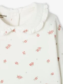 Pack Of 2 Sleepsuits In Interlock Fabric, Collar In Cotton Gauze, For Baby Girls - Sage Green -PETIT BATEAU Sales Store pack of 2 sleepsuits in interlock fabric collar in cotton gauze for baby girls 4