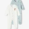 Pack Of 2 Sleepsuits In Velour, For Babies - Green Medium 2 Color/multicolr 2 Pack Of 2 Sleepsuits In Velour, For Babies - Green Medium 2 Color/multicolr -PETIT BATEAU Sales Store pack of 2 sleepsuits in velour for babies