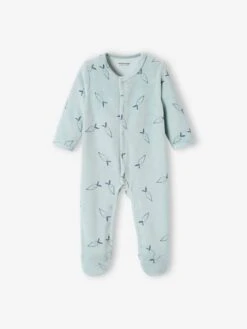Pack Of 2 Sleepsuits In Velour, For Babies - Green Medium 2 Color/multicolr -PETIT BATEAU Sales Store pack of 2 sleepsuits in velour for babies 2