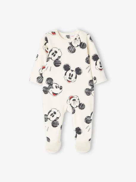 Pack Of 2 Sleepsuits, Mickey Mouse By Disney®, For Babies - Grey Light Solid With Design 5 Pack Of 2 Sleepsuits, Mickey Mouse By Disney®, For Babies - Grey Light Solid With Design - Image 3
