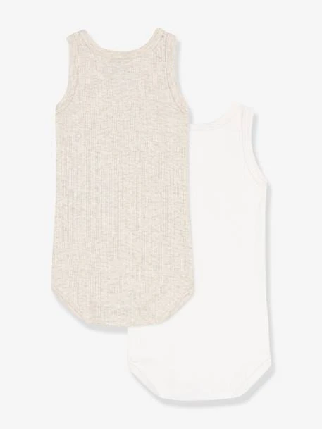 Pack Of 2 Sleeveless Bodysuits In 100% Organic Cotton, By PETIT BATEAU - White 4 Pack Of 2 Sleeveless Bodysuits In 100% Organic Cotton, By PETIT BATEAU - White - Image 2