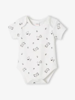 Pack Of 2 Snoopy Peanuts® Bodysuits For Babies - Green Medium Solid With Desig -PETIT BATEAU Sales Store pack of 2 snoopy peanuts bodysuits for babies 7