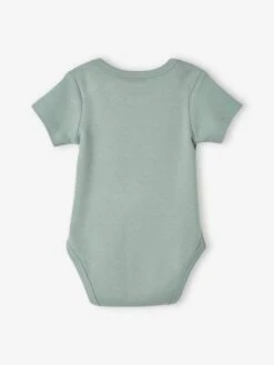 Pack Of 2 Snoopy Peanuts® Bodysuits For Babies - Green Medium Solid With Desig -PETIT BATEAU Sales Store pack of 2 snoopy peanuts bodysuits for babies 8