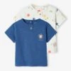 Pack Of 2 Sun T-Shirts For Babies - Royal Blue -PETIT BATEAU Sales Store pack of 2 sun t shirts for babies