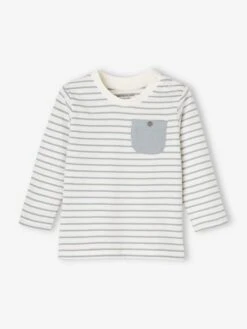 Pack Of 2 Tops, Animal & Stripes, For Babies - White Light Two Color/multicol -PETIT BATEAU Sales Store pack of 2 tops animal stripes for babies 12