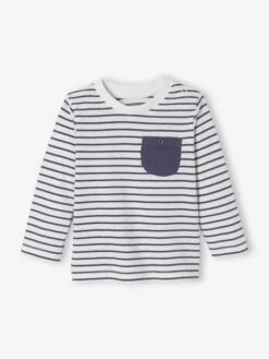 Pack Of 2 Tops, Animal & Stripes, For Babies - White Light Two Color/multicol -PETIT BATEAU Sales Store pack of 2 tops animal stripes for babies 18