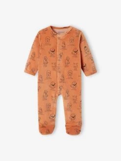 Pack Of 2 Velour "Dogs" Sleepsuits For Babies - Orange Dark 2 Color/multicol -PETIT BATEAU Sales Store pack of 2 velour dogs sleepsuits for babies 2