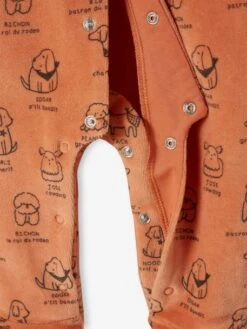 Pack Of 2 Velour "Dogs" Sleepsuits For Babies - Orange Dark 2 Color/multicol -PETIT BATEAU Sales Store pack of 2 velour dogs sleepsuits for babies 6