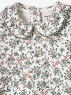 Pack Of 2 Velour Sleepsuits For Baby Girls - White Light Two Color/multicol -PETIT BATEAU Sales Store pack of 2 velour sleepsuits for baby girls 16