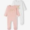 Pack Of 2 Velour Sleepsuits For Baby Girls - Pink Light 2 Color/multicol R -PETIT BATEAU Sales Store pack of 2 velour sleepsuits for baby girls 17