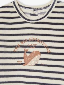 Pack Of 2 "Whales" Sleepsuits In Velour For Baby Boys - Blue Medium Two Color/multicol -PETIT BATEAU Sales Store pack of 2 whales sleepsuits in velour for baby boys 6