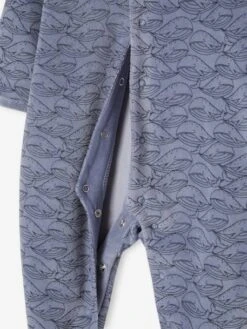 Pack Of 2 "Whales" Sleepsuits In Velour For Baby Boys - Blue Medium Two Color/multicol -PETIT BATEAU Sales Store pack of 2 whales sleepsuits in velour for baby boys 8
