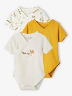 Pack Of 3 "Animals" Bodysuits For Newborn Babies - Yellow Dark 2 Color/multicol