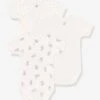 Pack Of 3 Bodysuits In Organic Cotton, For Newborn Babies, By Petit Bateau - White