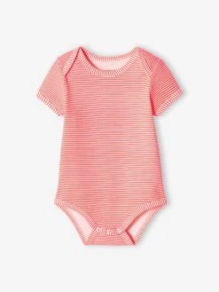 Pack Of 3 "Heart" Bodysuits With Cutaway Shoulders For Babies - Ecru -PETIT BATEAU Sales Store pack of 3 heart bodysuits with cutaway shoulders for babies 3