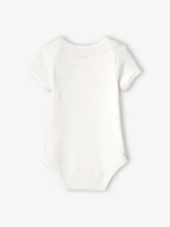 Pack Of 3 "Heart" Bodysuits With Cutaway Shoulders For Babies - Ecru -PETIT BATEAU Sales Store pack of 3 heart bodysuits with cutaway shoulders for babies 4