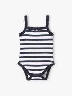 Pack Of 3 Hearts Bodysuits, Thin Straps, For Babies - Blue Dark Two Color/multicol -PETIT BATEAU Sales Store pack of 3 hearts bodysuits thin straps for babies 3