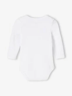 Pack Of 3 Long Sleeve Bodysuits In Organic Cotton, Full-Length Opening, For Babies - White Light Two Color/multicol -PETIT BATEAU Sales Store pack of 3 long sleeve bodysuits in organic cotton full length opening for babies 2