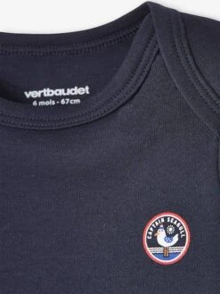 Pack Of 3 Long Sleeve Bodysuits With Cutaway Shoulders, For Babies - Blue Dark Two Color/multicol -PETIT BATEAU Sales Store pack of 3 long sleeve bodysuits with cutaway shoulders for babies 5